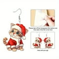 thumbnail image 4 of PONPRNGY Acrylic Cute Christmas Hat Earrings Dangle Drop Candy Cane Kitten Jewelry for Women Pets Lovers Charms Gifts, 4 of 6