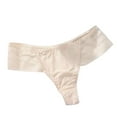 thumbnail image 2 of YWDJ Womens Underwear Cheeky Lace Breathable Lightweight No Show Traceless Ice Silk T-back Briefs Sexy Metal Buckle Ventilate Underpants Beige L, 2 of 3