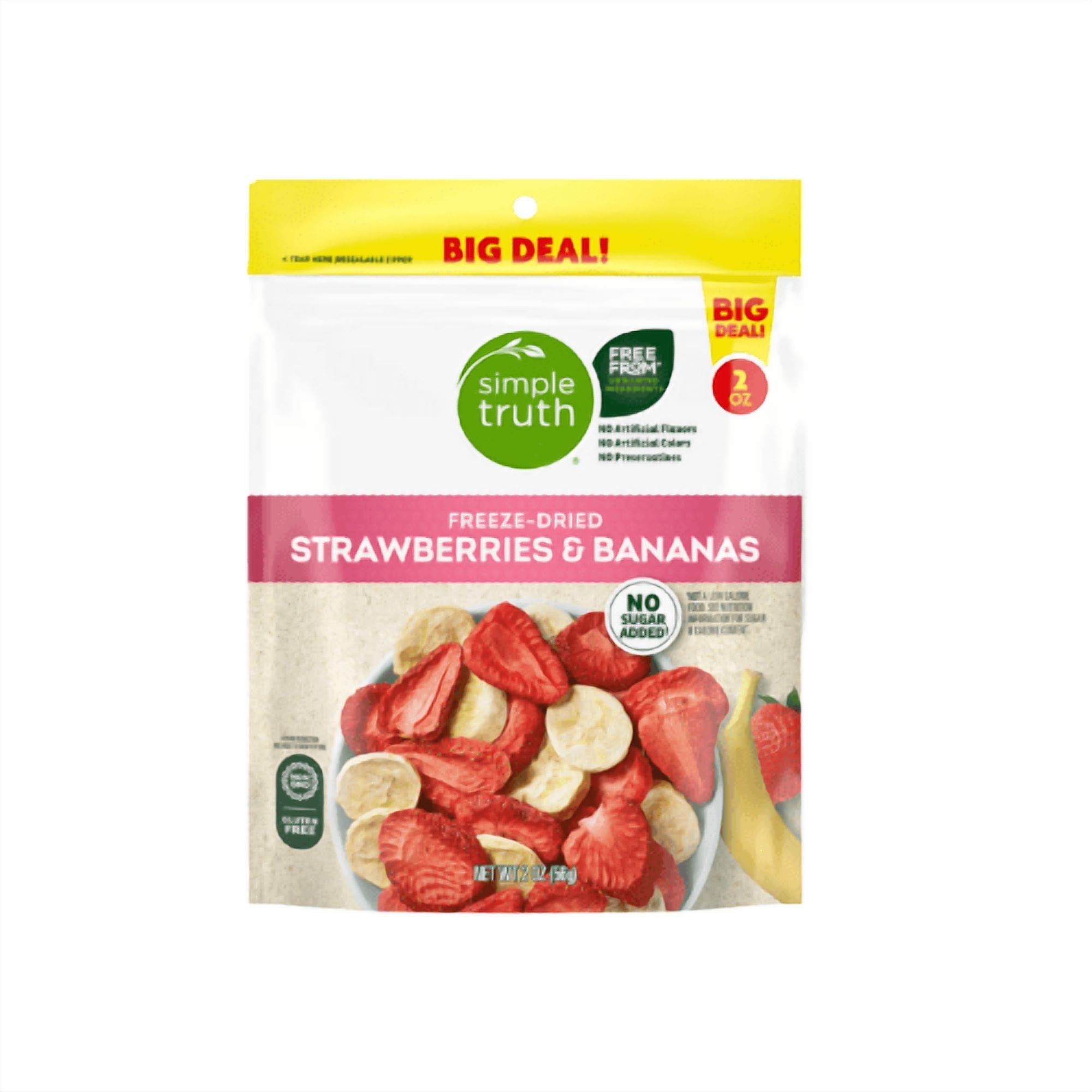 Simple Truth Freeze-Dried Strawberries & Bananas 2-Pack 2 oz