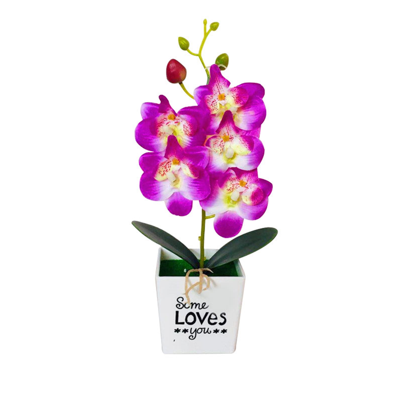 Artificial Butterfly Orchid Flower Plants in Pot Fake Home Wedding Party De ca 