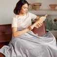 thumbnail image 2 of czcpp-Fleece Blanket for Bed, Super Soft and Warm Light Grey Twin Blankets, All Season Use, Cozy, Plush, Lightweight, 90x66 Inches, 2 of 4