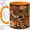Orange, variant on Leopard Books Accent Mug, 11oz Ceramic Coffee Cup for Book Lovers