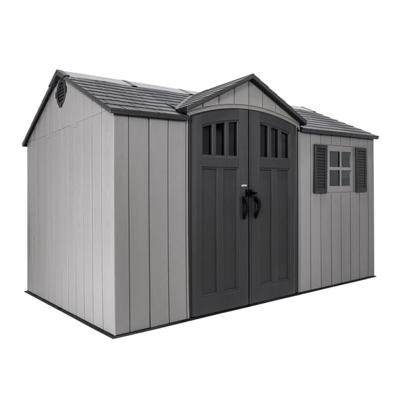 Lifetime Polyethylene Storage Shed, 90 sq ft., 12.5 ft x 8 ft., Tan/Gray (60454)