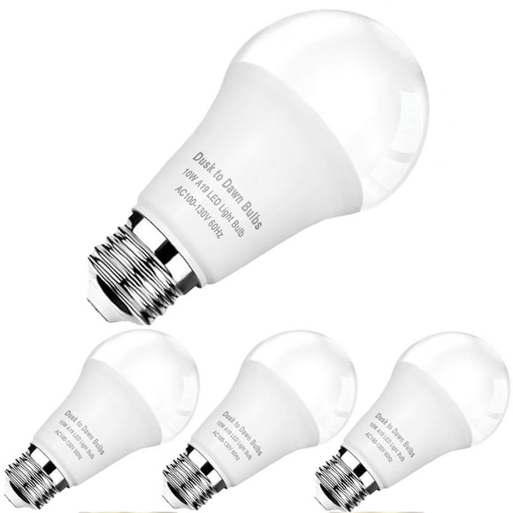 Bombillas LED SETEN Dusk to Dawn, 10 W, 1100 LM, 5000 K, paquete de 4