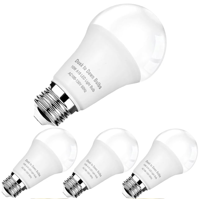 Bombillas LED SETEN Dusk to Dawn, 10 W, 1100 LM, 5000 K, paquete de 4
