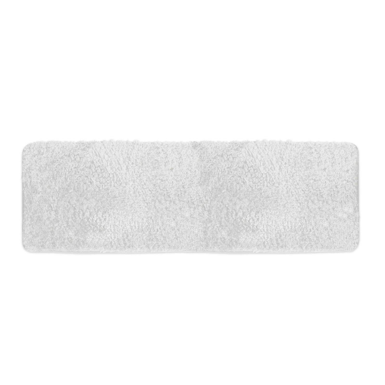 Queen Mary Bath Rug Luxury Soft Plush Thick Fluffy Microfiber Bathoom Mat, Non-Slip Rubber Back, Floor Mat Water Absorbent 21x34 - White