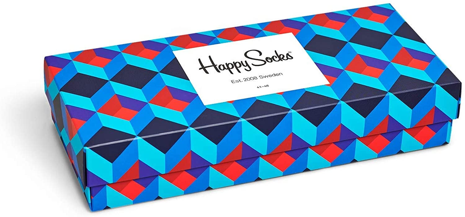 Happy Socks Adult Men's 4-Pack Gift Box Crew Socks, Mens Socks