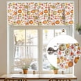 thumbnail image 5 of Kitchen Valances for Window, Cartoon Pumpkin Fallen Leaves Light Filtering Rod Pocket Valance Curtain, Thanksgiving Maple Leaves Short Curtains Window Topper for Bedroom Bathroom Living Room 54x18in, 5 of 8