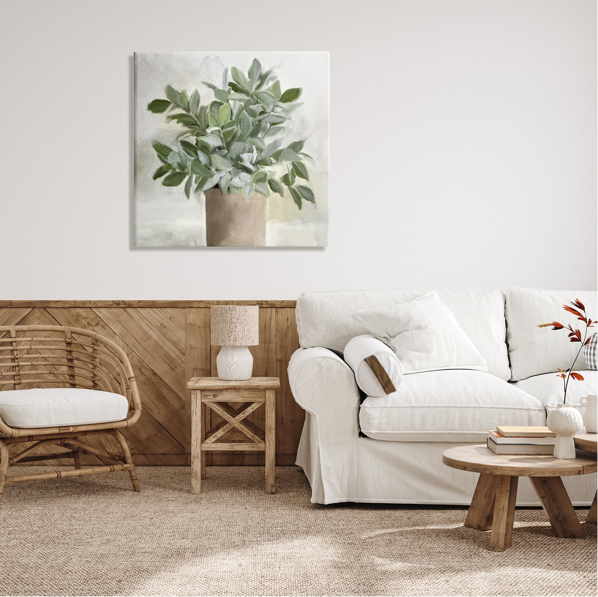 Stupell Industries Lush Green House Plant Leaves Detailed Painting Painting Gallery Wrapped Canvas Print Wall Art, Design by Kim Allen