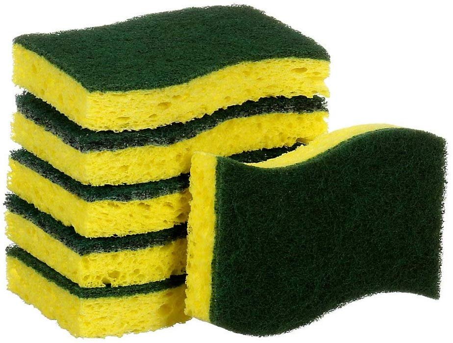 Elite Selection Rectangle Scrub Sponges Yellow 24 Non-Scratch Kitchen Sponges