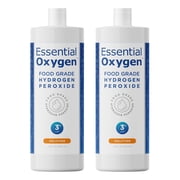 (2 Pack) Essential Oxygen Food Grade Hydrogen Peroxide 3%, Natural Cleaner, Refill, 32...