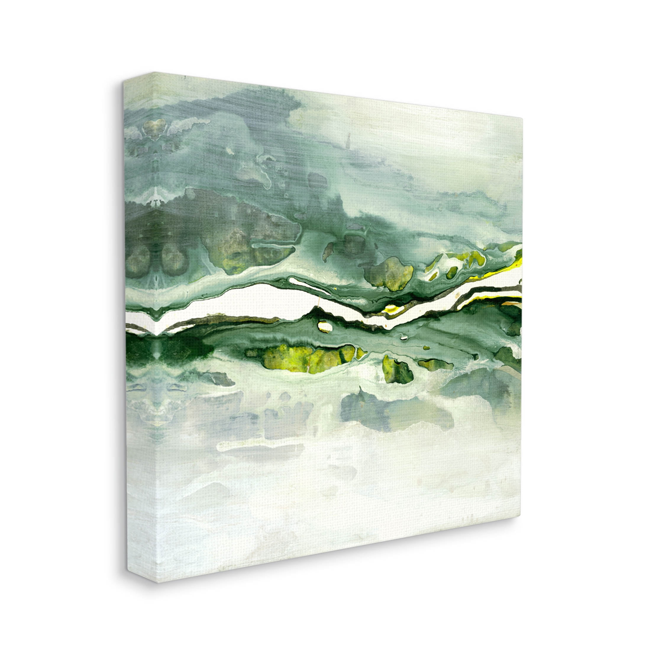 Stupell Industries Fluid Green Abstract Form Graphic Art Gallery Wrapped Canvas Print Wall Art, Design by Ruth Fromstein