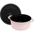 thumbnail image 6 of Staub Cast Iron Round Cocotte 5.5-quart-Peony Pink, 6 of 11