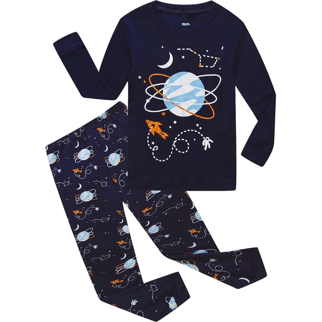 KikizYe Conjunto de pijamas para niños Pijamas para niños Pijamas navideños de manga larga para niños