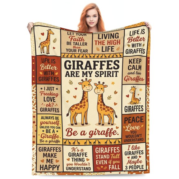 Giraffe Gifts for Women Men, Funny Giraffe Decor Blanket, Unique Giraffe Lover Themed Soft Throw, Gifts for Boys Girls 50x40