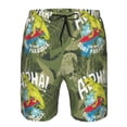 thumbnail image 3 of Goofa Surfing Dinosaur Printed Mens Swim Trunks Summer Quick Dry Short Beach Swimwear Bathing Suits-3X-Large, 3 of 9