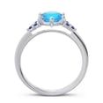 thumbnail image 4 of 2.15 Carat Round Cut Blue Topaz & Blue Sapphire Gemstone Unique Proposal Ring for Women Solid 14K White Gold Size 9 by Diamond-Capitals, 4 of 7