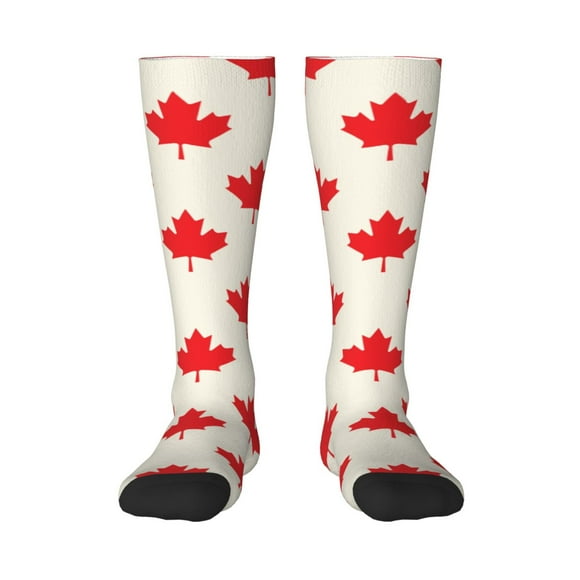 Wukai Happy Canada Day for Contrast Color Stockings, Sports Fitness Adult Long Socks, Unisex