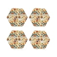 thumbnail image 2 of Balery 4 Pcs Mushrooms And Rainbows Peaceleather Coasters Set, Drink Table Cup Coasters For Living Room Kitchen Coffee Decor, 2 of 9