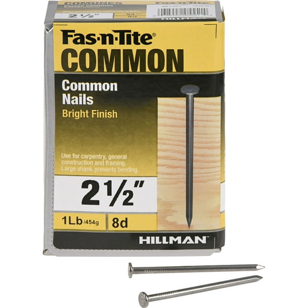 8D Bright Common Nails (2-1/2") - 1 lb - Walmart.com - Walmart.com