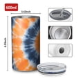 thumbnail image 4 of 20oz Coffee Tumblers Orange Blue White Tie Dye Mandala Pattern Stainless Steel Vacuum Insulated Travel Tumbler Coffee Cups Mug with Lid and Straw with Cleaning Brush for Cold & Hot Drinks, 4 of 5