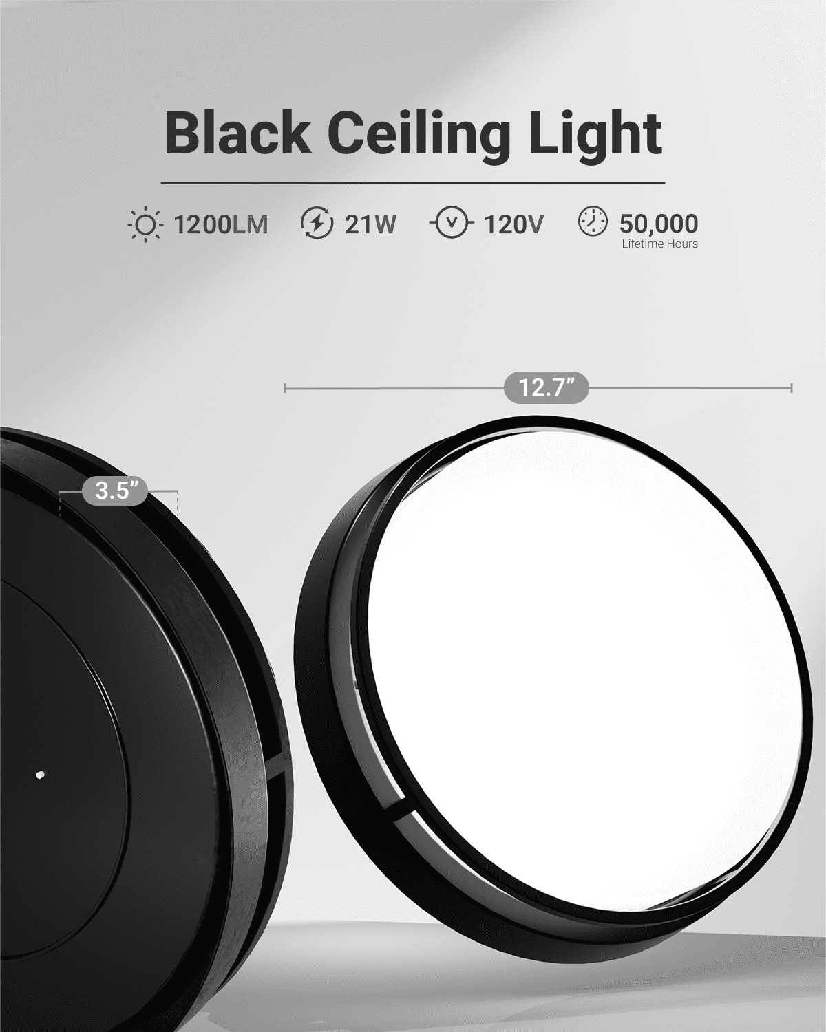 Sunco 6 Pack 13 Inch LED Ceiling Mount Light Fixture, Close to Ceiling Round Flat Light, 21W, 1200 LM, Selectable CCT 2700K/3000K/4000K/5000K/6000K, Dimmable, Hardwired ETL