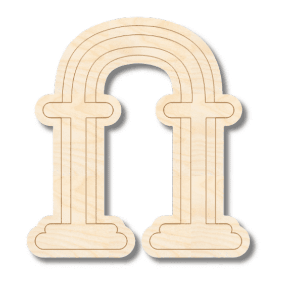 Unfinished Wood Etched Wedding Arch Shape 16" / 1/4"