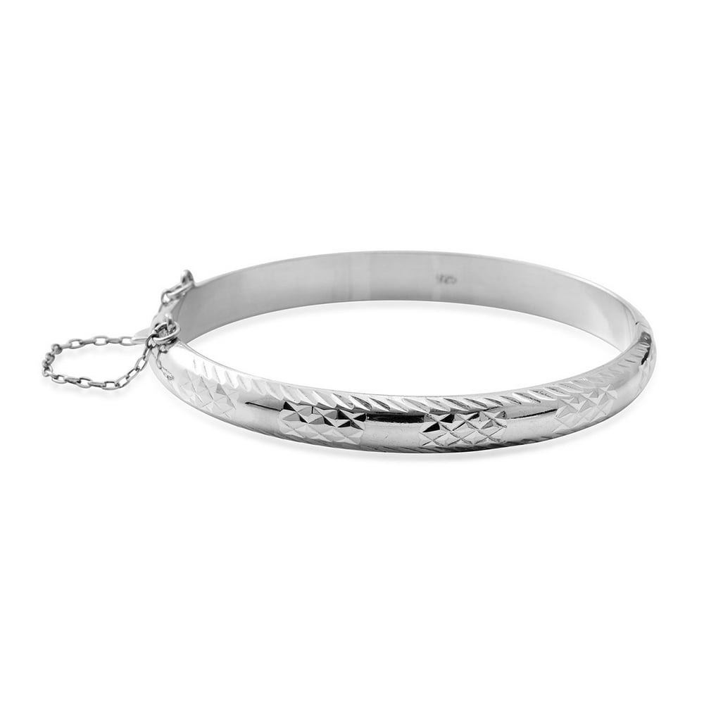 Shop LC Shop LC 925 Sterling Silver Bangle Cuff Bracelet Custom Stylish Jewelry Gifts for