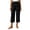 Black-1, variant on Wide Leg Capri Pants for Women Elastic High Waisted Palazzo Pull On Flowy Beach Cropped Trousers with Pocket
