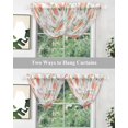 thumbnail image 4 of Peach Sheer Waterfall Valance Curtains for Window, Spring Floral Green Leaf Botanical Pink Fruit Rod Pocket Sheer Topper Swag Curtains for Living Room, Kitchen 38.5"W x 47.2"L, 3 Panels, 4 of 7