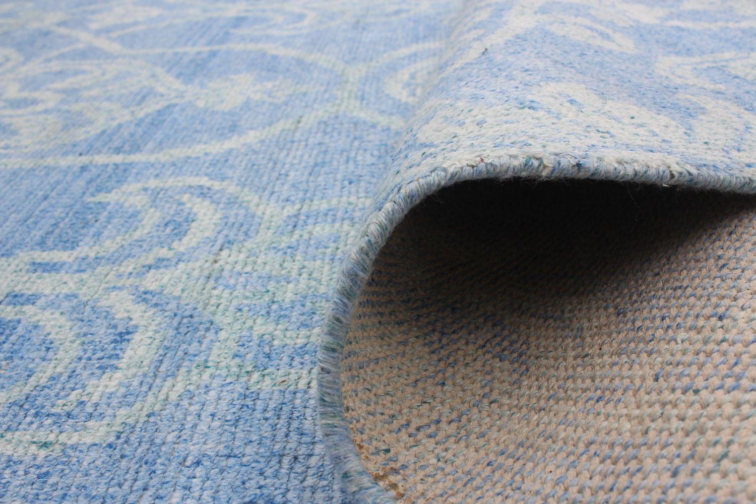 ECARPETGALLERY 4'11" x 7'9" Transitional Jules Oushak Hand-knotted Area Rug for Living Room, Dining Room and Bedroom in Blue