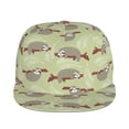 thumbnail image 2 of Daiia Twig Sloth print Flat Bill Hats Flat Brim Trucker Cap Baseball Cap Adjustable Classic Low Profile Hat Unconstructed Plain Cap, 2 of 9