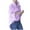 Purple, variant on ICHUANYI Womens Elegant Solid Color Shirts Lapel Long Flared Sleeve Button Down Blouses V Neck Casual Loose Tops