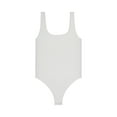 thumbnail image 3 of No Boundaries Women's Seamless Smoothing Rib Square Neck Bodysuit, Sizes XS-3XL, 3 of 4