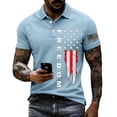 thumbnail image 2 of Evdexr Mens 250 Anniversary Usa Polo Shirts Patriotic Short Sleeve Shirts 1776 2026 Button Down Stars and Stripes T Shirts 4th Of July Loose Fit Golf Tops Light Blue 2XL, 2 of 4
