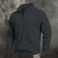 thumbnail image 7 of cocolona Mens Half Zipper Pullover Sweatshirts Fall Winter Stand Up Collar Long Sleeve Shirts Solid Color Casual Tops, 7 of 7