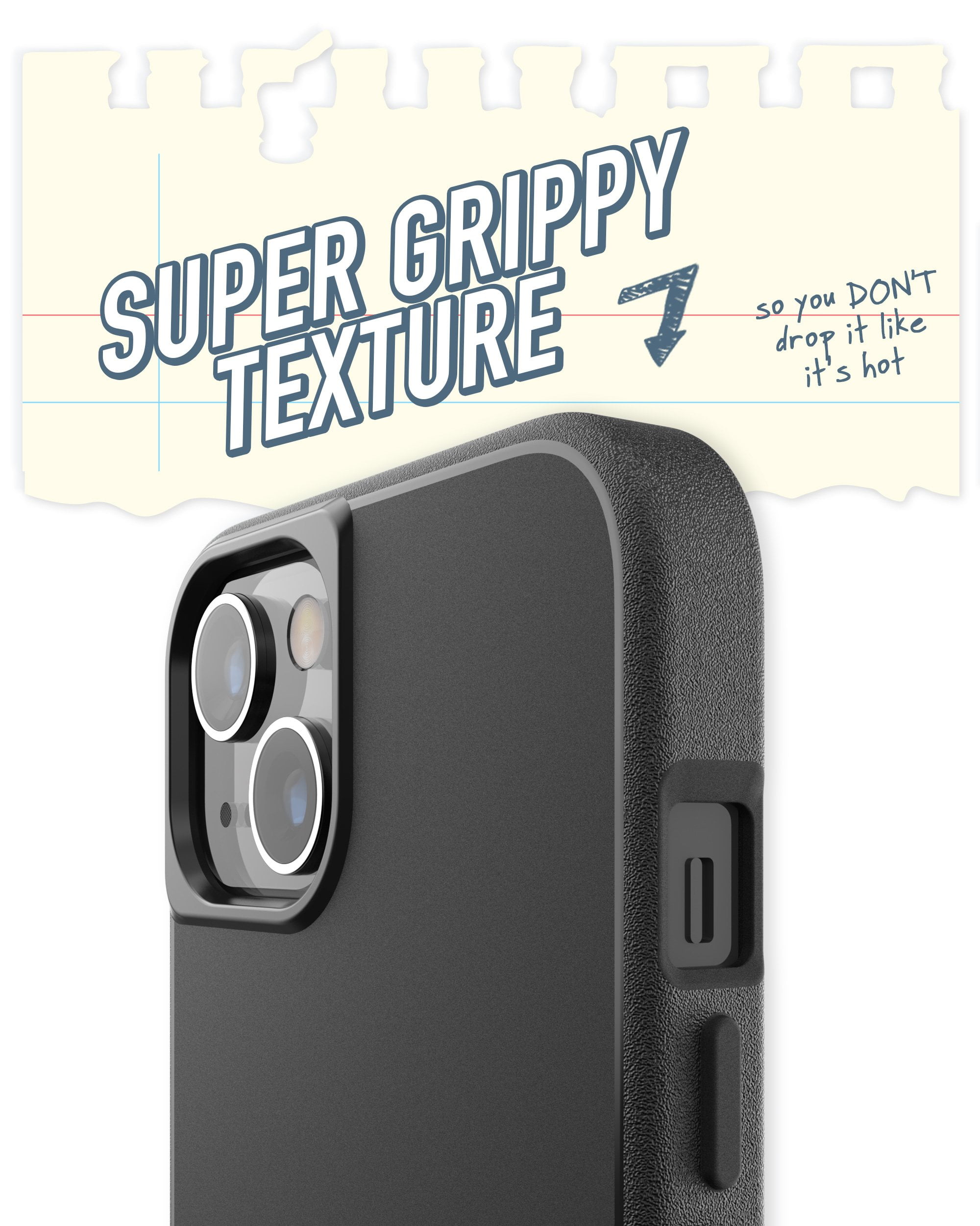 Smartish iPhone 13 Slim Case - Gripmunk Compatible with MagSafe [Lightweight Protective] Thin Grip Cover with Microfiber Lining - Black Tie Affair .Black Tie Affair (MagSafe) iPhone