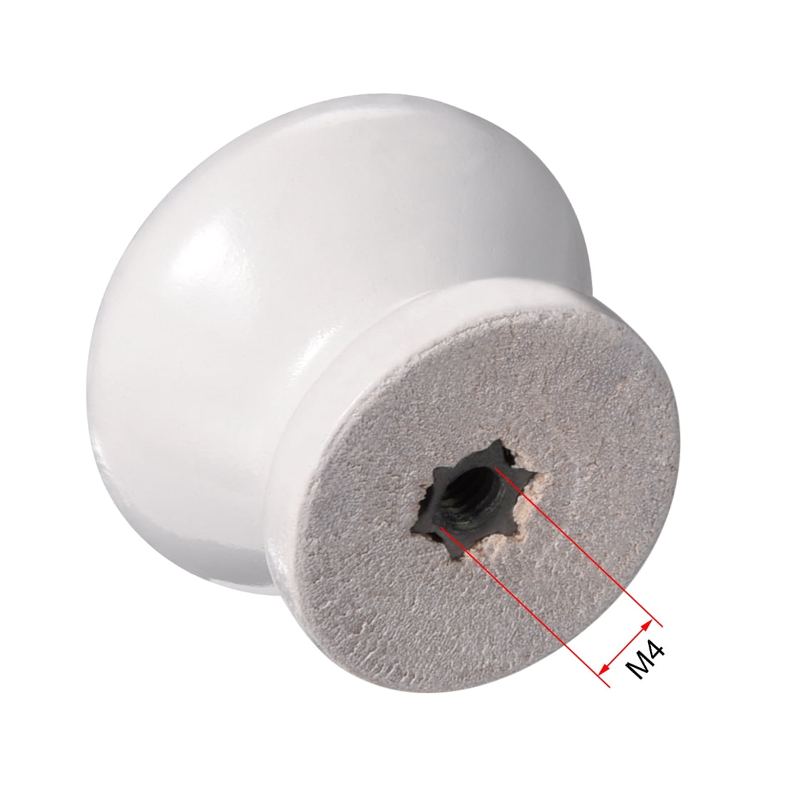 Unique Bargains Round Wood Knobs Cabinet Furniture Kitchen Pulls Handles White 28mm Dia