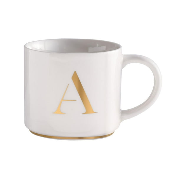 Taza para Café de Iniciales Oro de 500ml LuckyLy, Letra A dorado 500 ml