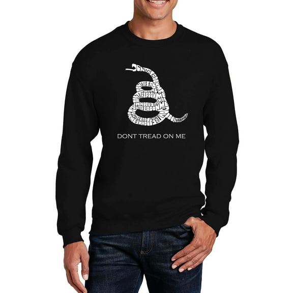 LA Pop Art Men's Word Art Crewneck Sweatshirt - DONT TREAD ON ME