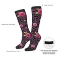 thumbnail image 4 of Fotbe Rose Mix Leopard 2 Calcetas Divertidas Estampadas para Hombre y Mujer, Calcetas de Algodón hasta la Rodilla para Caminar, Correr, Enfermería y Embarazo, 4 of 6