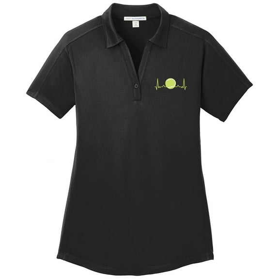Oversized Tennis Ball Pulse Diamond Jacquard Polo Graphic Shirt - Black XL