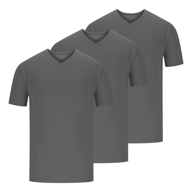 Camisetas para Hombre, 3 Piezas Casual Sólido Cuello en V Manga Corta Suéter Blusa Conjunto Hecho de Poliéster para Primavera Verano, Camisetas de Manga Corta para Hombre