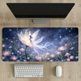 thumbnail image 4 of UPCEED Purple Moon flower Fairy Mouse Pad Lotus Flowers Mouse Pad 23.6"x11.8" HD Printed Non-Slip Stitched Edges Desktop Mat, 4 of 7