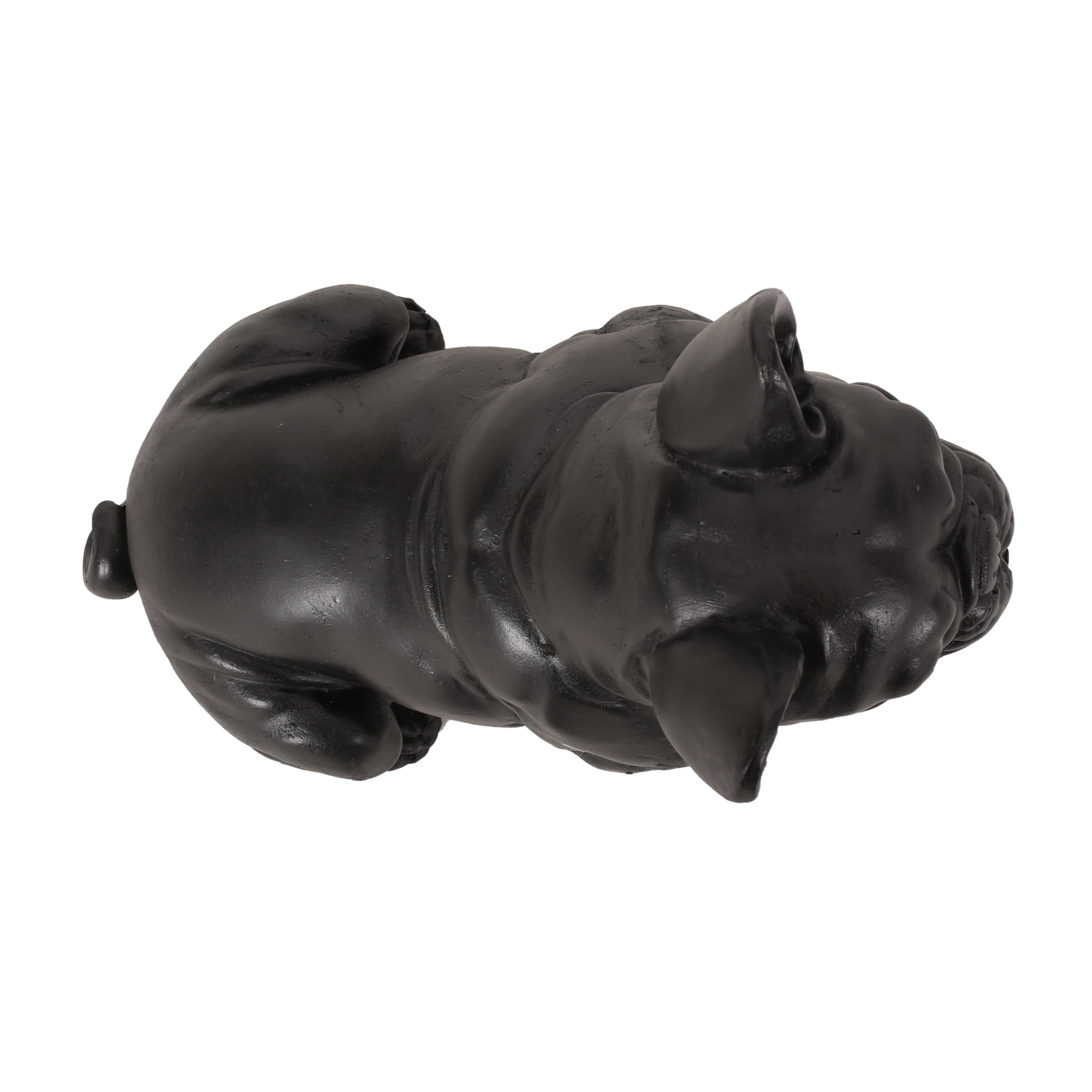 Noble House Delamore Outdoor French Bulldog Garden Statue in Matte Black