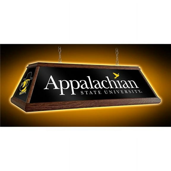 Grimm Industries AP-330-01 49 in. Premium Deluxe Wood Pool Table Light AP Institution Logo, Black, Gold & White