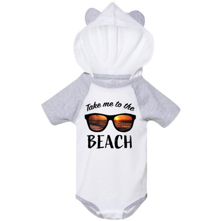 

Inktastic Take Me to the Beach Sunglasses with Sunset in Lenses Gift Baby Boy or Baby Girl Bodysuit