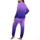 thumbnail image 4 of Conjunto de pijama informal de invierno para mujer, de doble cara, con cuello redondo estampado, manga larga, top anudado a mano, pantalones con cordón ajustable, ropa de casa, blusa de poliéster., 4 of 7