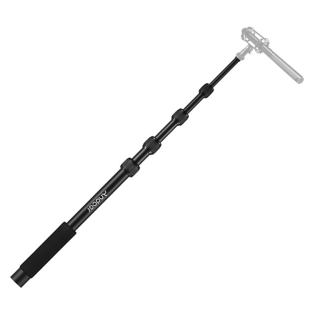 Andoer Handheld Microphone Boom Arm 5-Section Extendable Mic Arm Aluminum Alloy Boom Pole for Microphones 1/4 Inch Screw & Thread with Foam Grip Twist Locks 40cm-155cm/15.7in-61in Adjustable Length
