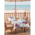 thumbnail image 2 of 54x80 Inch Outdoor Tablecloth with Umbrella Hole Zipper Rectangle Red Purple Diamond Rectangular Tablecloths Outside Waterproof Modern Geometric Middle Century Retro Patio Table Cover for Picnic, 2 of 8